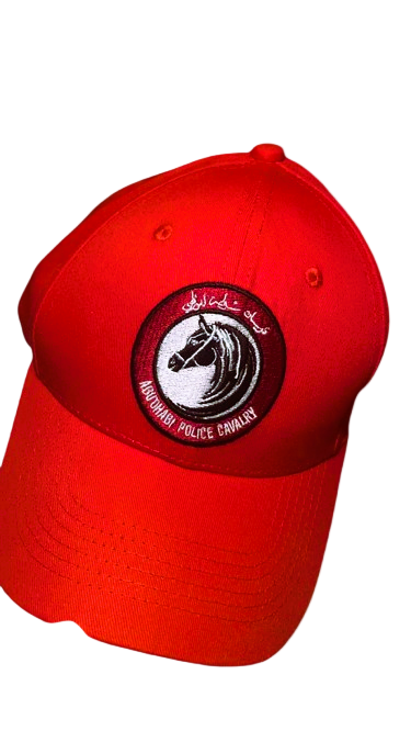RED CAP WITH ABU DHABI POLICE LOGO