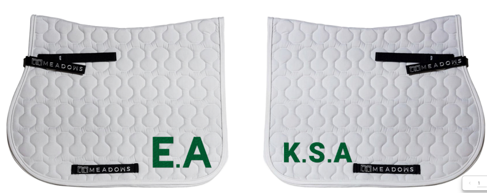 Embrodry charges on Saddle Pad -E.A,L.A ,N.A -K.S.A