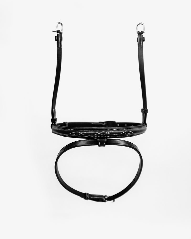 Padded Flash Noseband with Long Strap (Black)