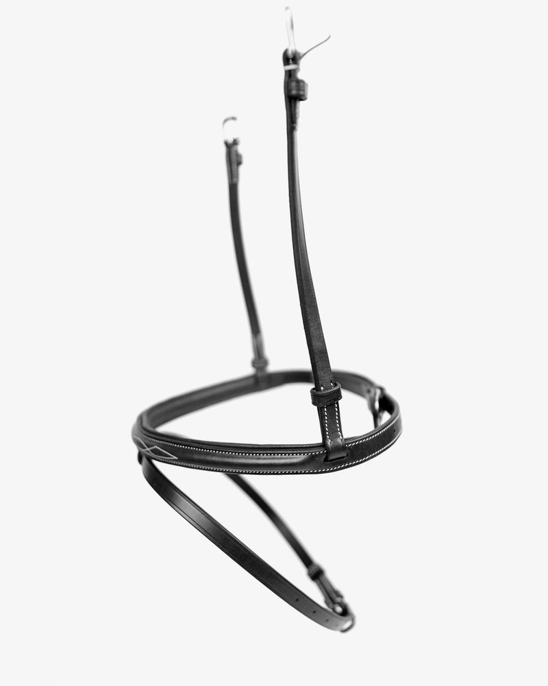 Padded Flash Noseband with Long Strap (Black)