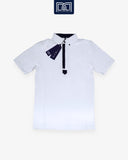 Boys Show Shirt Short Sleeves White/Navy-Meadows