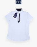 Ladies Show Shirt Short Sleeves White/Navy-Meadows